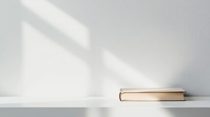 Poster - Serene book resting on shelf in minimal indoor setting