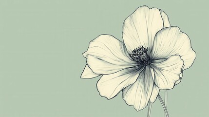 Poster - Elegant drawing of a serene flower illustration