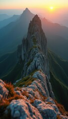 Poster - Majestic mountain landscape during serene sunset