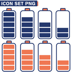 Fototapete - Design icon set di icone della batteria in ricarica cellulare illustrazioni