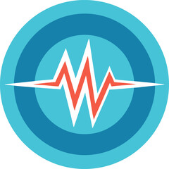 Fototapete - a digital style pulse signal wrapped in a smooth