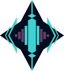 Fototapete - a futuristic soundwave design with geometric