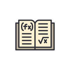 Poster - Open Book Depicting Mathematical Functions For Educational Content