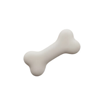 Dog Bone Isolated on Transparent Background: A clean, crisp image of a dog bone ideal for pet food packaging or veterinary design projects. 3D rendering.