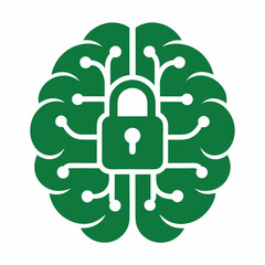 Poster - Brain security illustration depicting data protection and technological innovation