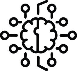 Poster - Abstract ai brain silhouette design radiating lines for futuristic tech applications