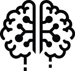 Aufkleber - Abstract ai brain vector silhouette with subtle gradient glowing radiance design