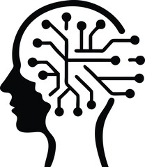 Poster - Silhouette of a human head in profile with bra for modern designs and graphics