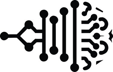 Aufkleber - Dynamic ai brain silhouette vector design with minimalist futuristic aesthetic