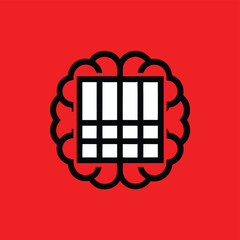 Poster - Minimalist abstract geometric floral tech icon with subtle gradient glow design