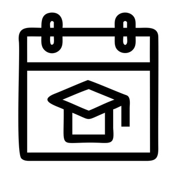 Black Vector University Calendar Icon Transparent Background Clipart