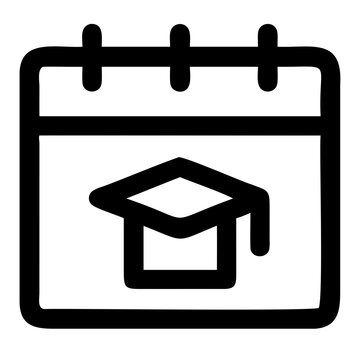 Simple School Calendar Vector Silhouette Design on Transparent Background