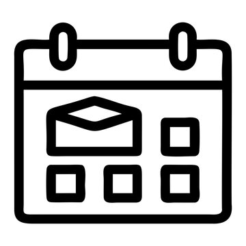 Black Vector University Calendar Icon Transparent Background Clipart