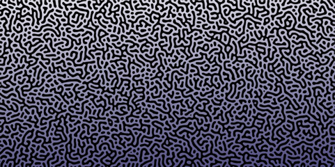 Poster - Abstract Reaction-diffusion Turing pattern natural texture purple and white gradient color scheme. Linear design with biological algorithm psychedelic background. Reaction-diffusion or truing patter