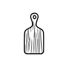 Poster - Wooden cutting board design featuring a simple black icon style suitable for various kitchen themes