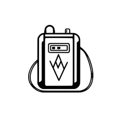Poster - Portable black icon featuring a sleek design, representing a technology device commonly used for communication