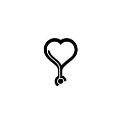 Poster - Stylized black heart icon with a looped tail showing creativity and simplicity in design for modern graphics