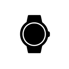 Poster - Set black icon representing a circular wristwatch showcasing a minimalist design without intricate details