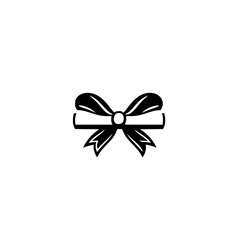 Poster - Black icon of a ribbon bow designed for gift packaging and decoration use