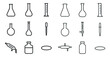 © Svitlana - Science and laboratory outline icons set – linear, chemistry, research symbols