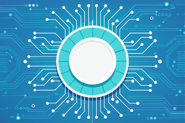 Poster - Abstract Technology Background with Circuit Board and Central Circle Element