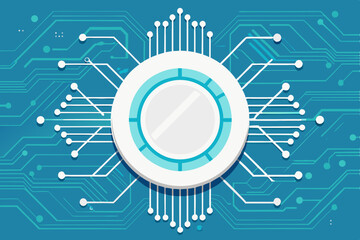 Poster - Abstract Technology Background with Circuit Board and Central Processing Unit Illustration
