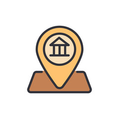 Poster - Stylized Bank Location Icon With Transparent Background Design Element