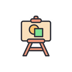 Poster - Artistic Easel Displaying Geometric Shapes For Creative Presentation