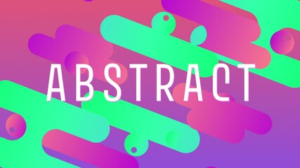 Poster - Sliding gradient bars and spheres diagonally over turquoise backdrop, revealing ABSTRACT text
