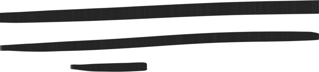 Poster - Three Black Tapered Objects Arranged Horizontally on White Background
