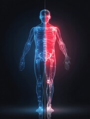 Poster - Visualization of Symptoms on a Body Silhouette Highlighting a Left and Right Split to Illustrate Health Disparities