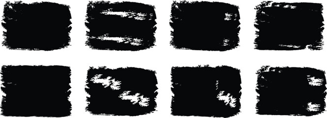 Poster - Brush strokes vector. Brush line set. Paint, ink brush, brush strokes, brushes, lines, frames, buttons, grungy rough grunge thick paint line texture. Black paintbrush box set