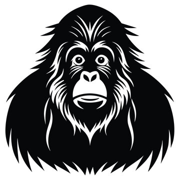 orangutan vector icon sit
