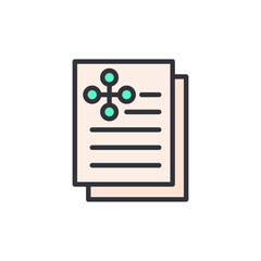 Poster - Stylized Document With Abstract Node Connection Symbol Illustration