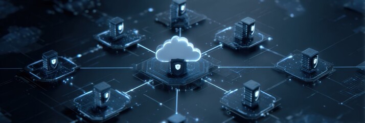 Poster - Cloud Storage Visualization Featuring Vault-Style Shields for Enhanced Security in Digital Data Management
