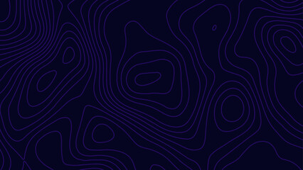 Wall Mural - Dark background with bright lines. Topographic map pattern.