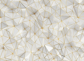 Poster - Abstract mesh futuristic white and gold background wallpaper 3d rendering	