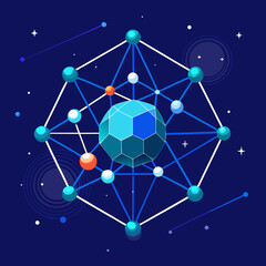Poster - Abstract Geometric Structure with Spheres and Lines in a Cosmic Space