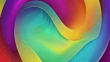 Poster - Abstract swirl of vibrant colors with smooth gradients creating a mesmerizing wave pattern showcasing artistic design and modern aesthetic in digital art 4k video footage
