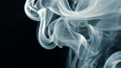 Poster - Ethereal Swirling Smoke Patterns in Dark Background Creating a Mysterious and Dreamlike Atmosphere for Creative Design Projects 4k video footage