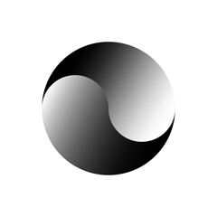Poster - Black gradient circle. Radial shadow effect. Dark sphere vector. Monochrome orb design.