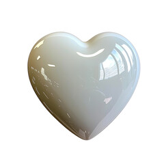 Poster - Shiny Heart-Shaped Object with Reflective Surface and Soft Curves Isolated on a Transparent Background transparent background