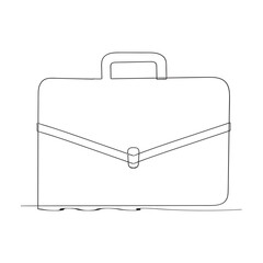 Poster -  continuous line Briefcase icon. suitcase icon. luggage symbol.
