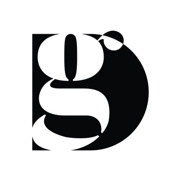 Modern and typography creative DG or GD Logo design. 