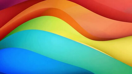 Poster - Vibrant Color Waves with Smooth Gradients in a Rainbow Palette Creating a Modern Artistic Background for Creative Projects and Design Elements 4k video footage
