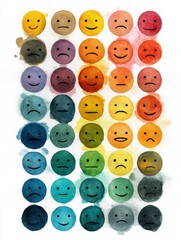 Poster - Emotional Spectrum Chart Illustrating Feelings From Numbness to Hope Using Soft Watercolor Styles