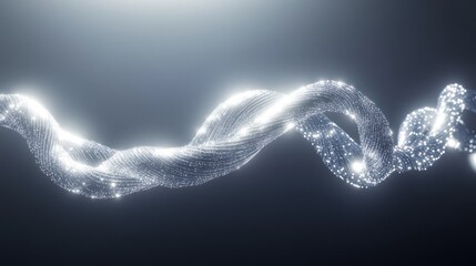 Poster - Abstract glowing data stream, sparkling and flowing on a dark gradient background