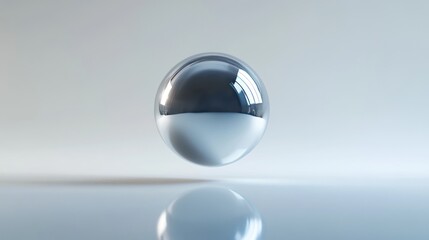 Poster - Captivating Chrome Sphere: Reflecting Light and Shadow in Abstract Still Life
