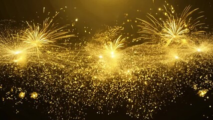 Poster - Glittering Gold Particles Create Dynamic Background for Creative Projects and Design Use with Magical Sparkle Effects and Stunning Visual Appeal 4k video footage