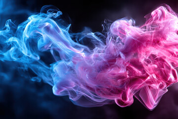Poster - Colorful smoke swirls blend together in mesmerizing patterns during nighttime display